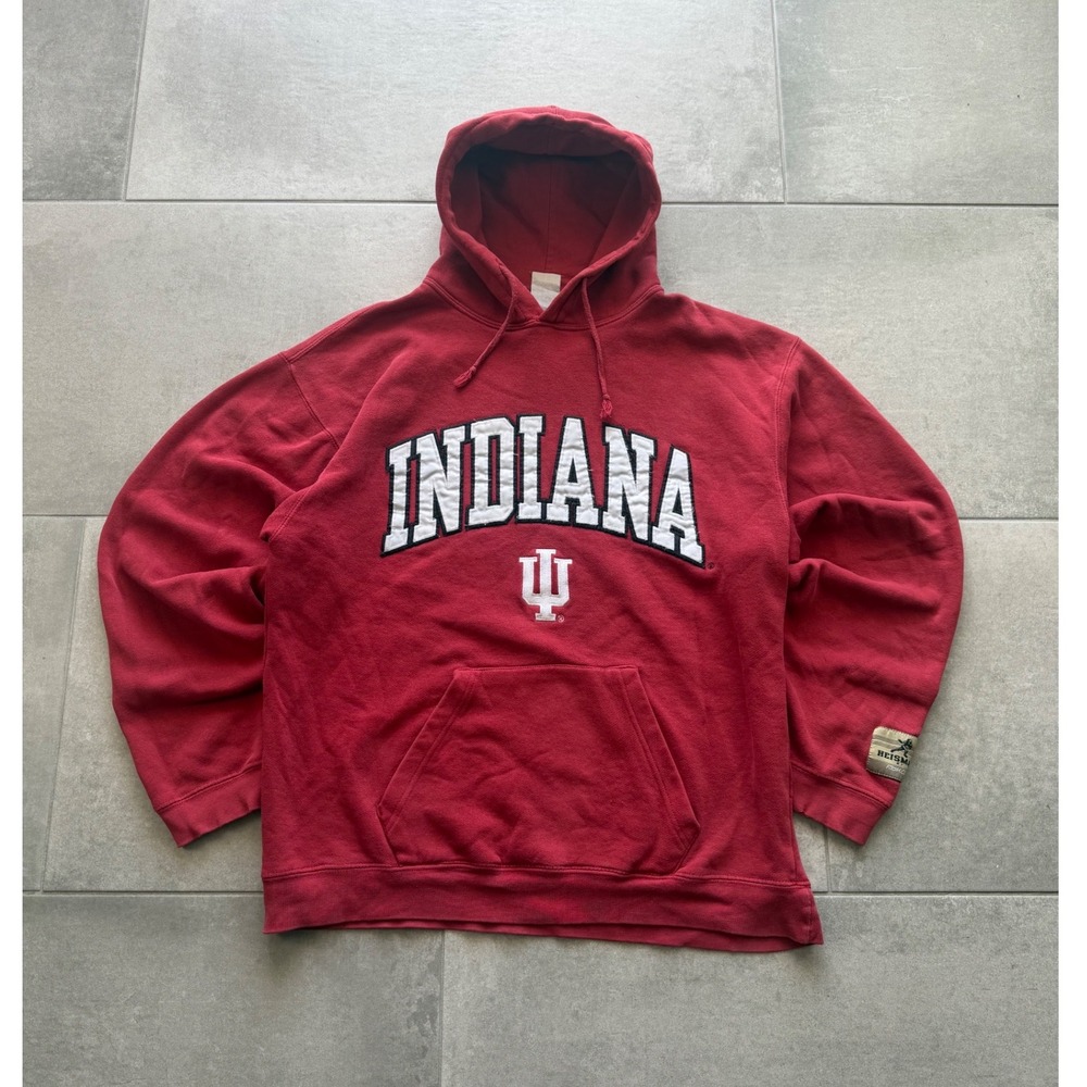 Vintage Reebok Indiana University Hoosiers Hoodie Mens Red Heisman Collection
